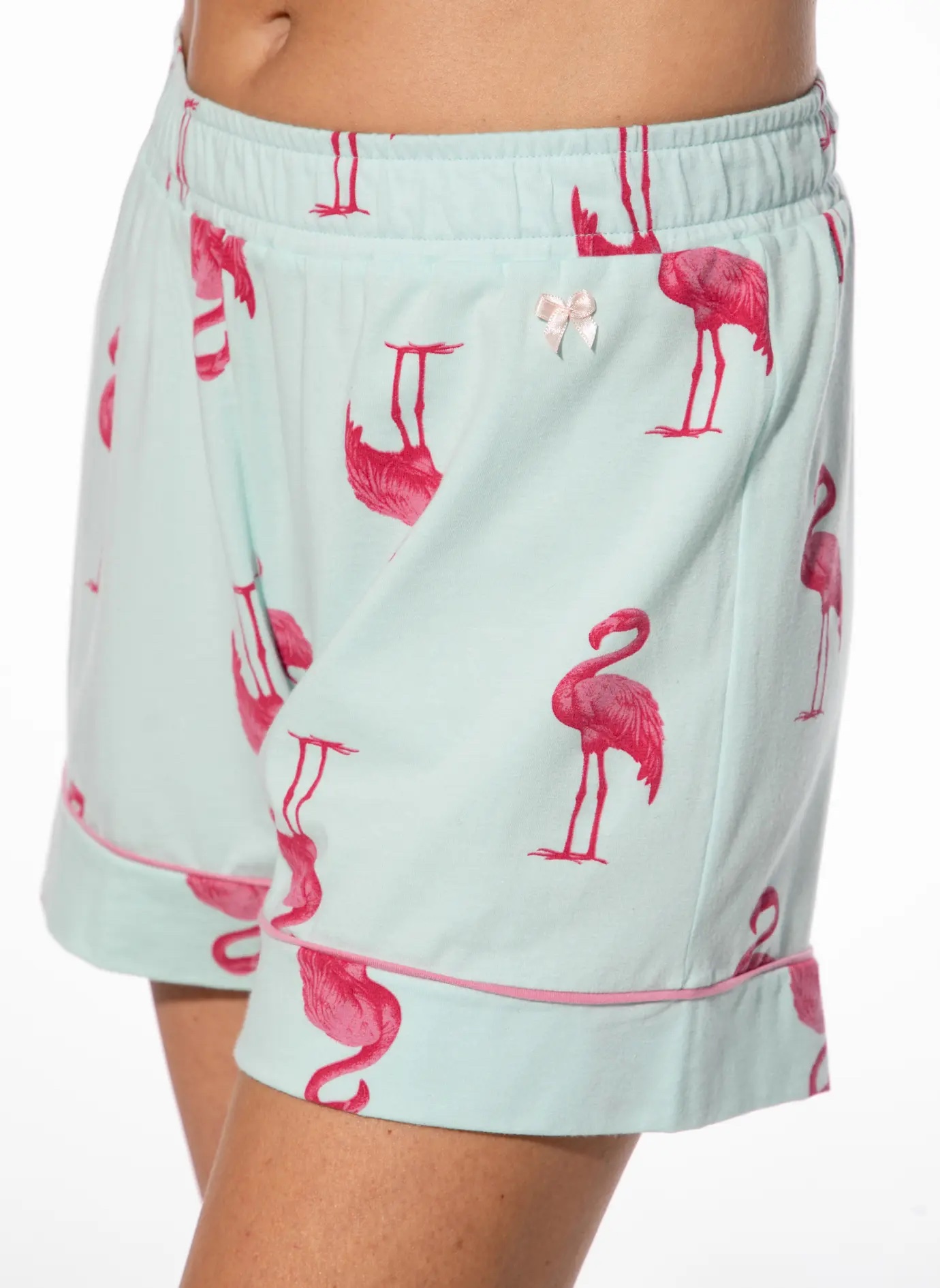 Short Stories by Sanetta Damen Schafshort Pyjama Hose – Loungewear bequem & weich - Türkis Flamingo Short Stories by Sanetta Damen Schafshort Pyjama Hose – Loungewear bequem & weich - Türkis Flamingo