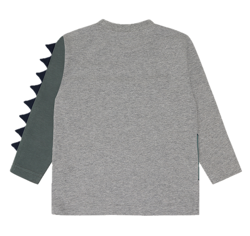 Hust & Claire Anton Langarm Shirt Grau Meliert mit Dino Hust & Claire Anton Langarm Shirt Grau Meliert mit Dino