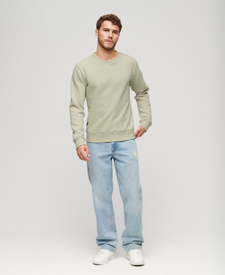 Superdry Herren Sweatshirt mit Rundhals in Beige mit Logo