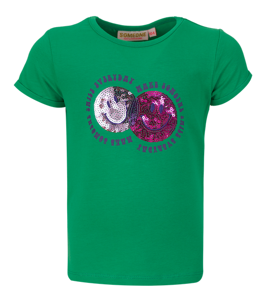 _4VjgQum Someone T-Shirt Coeur in Grün mit Smily