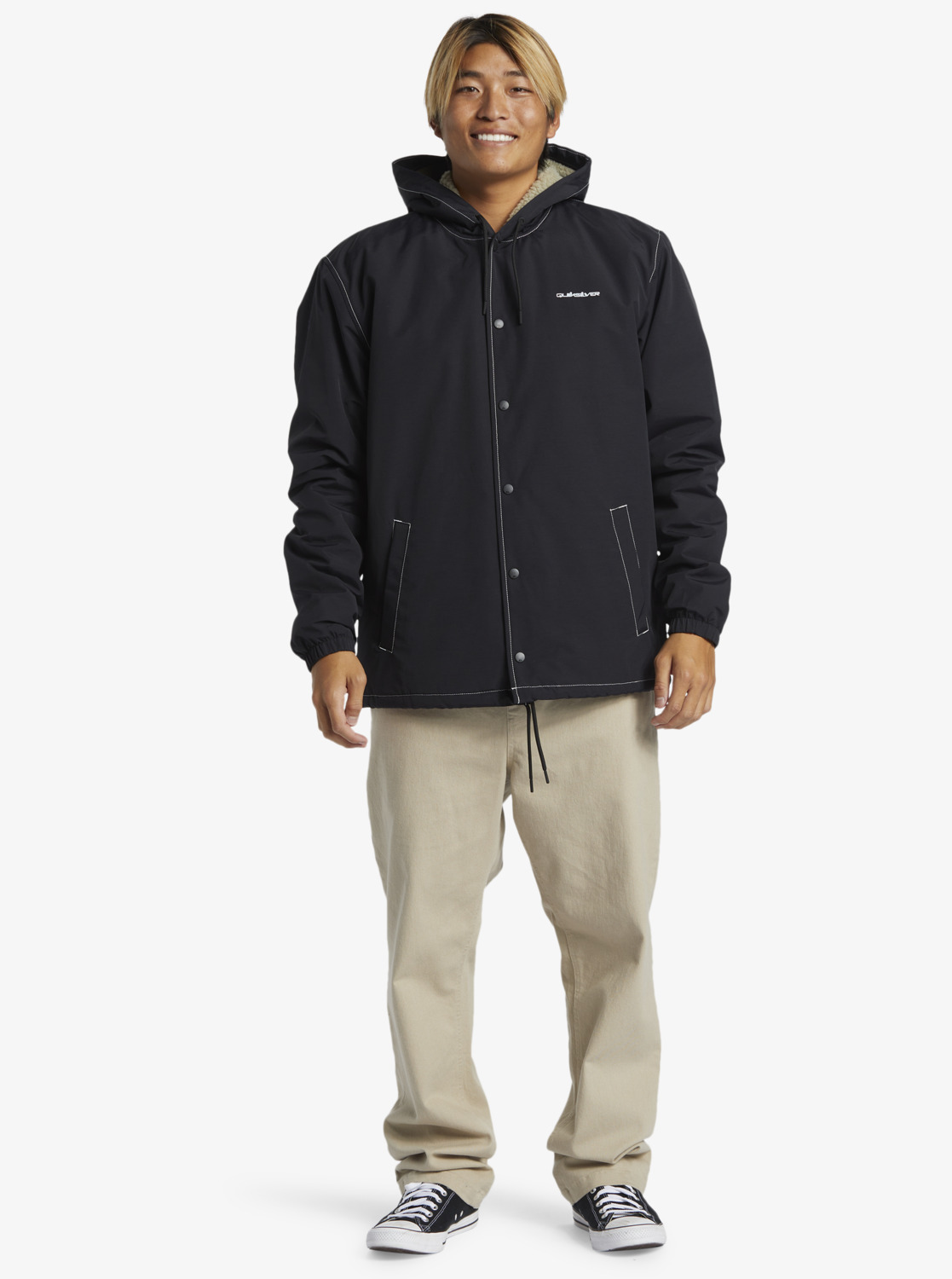 Quiksilver Rain Cloud Coach Jacke mit Kapuze für Herren - Schwarz - SALE