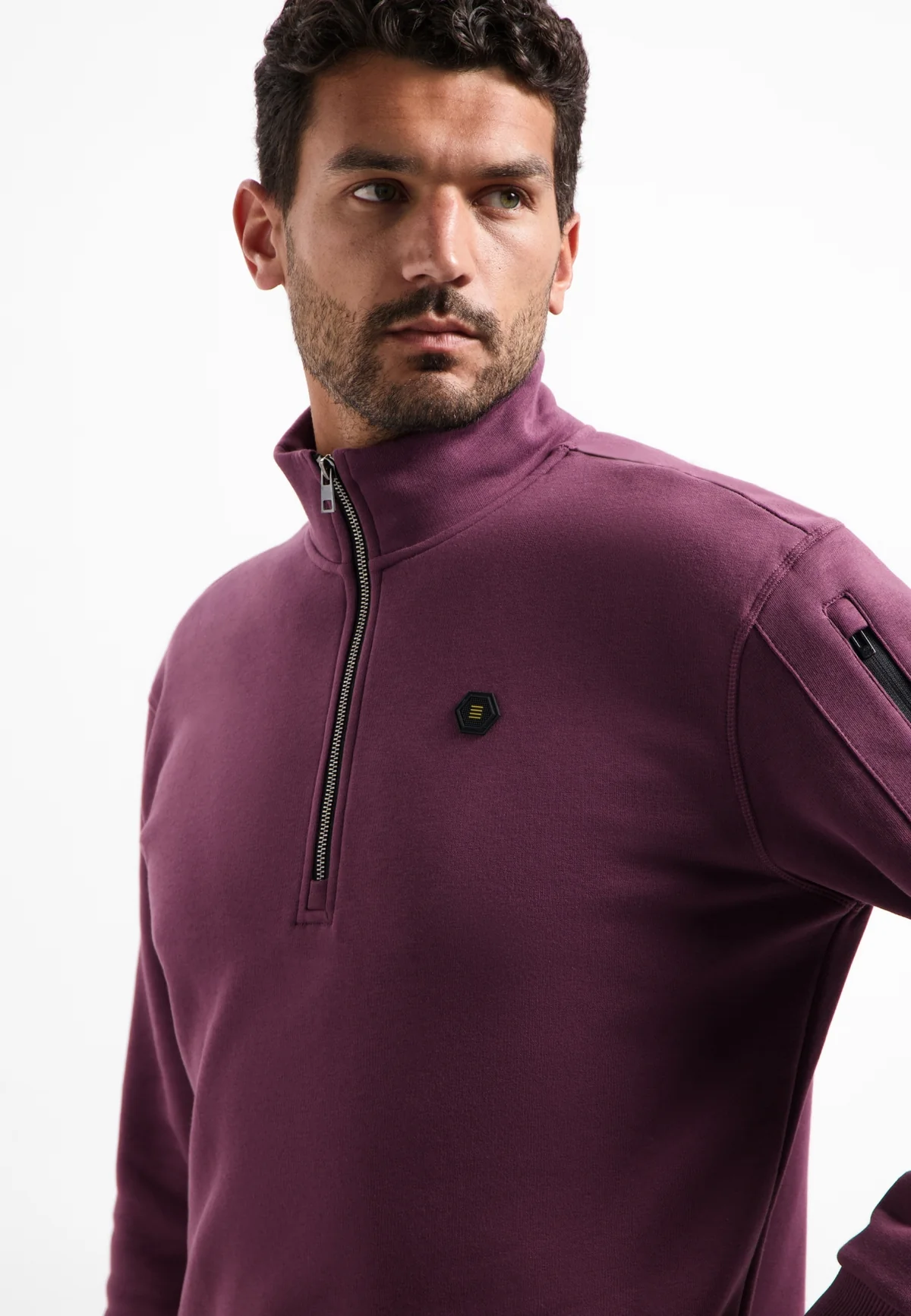 No Excess Herren Halfzip Pullover in Weinrot