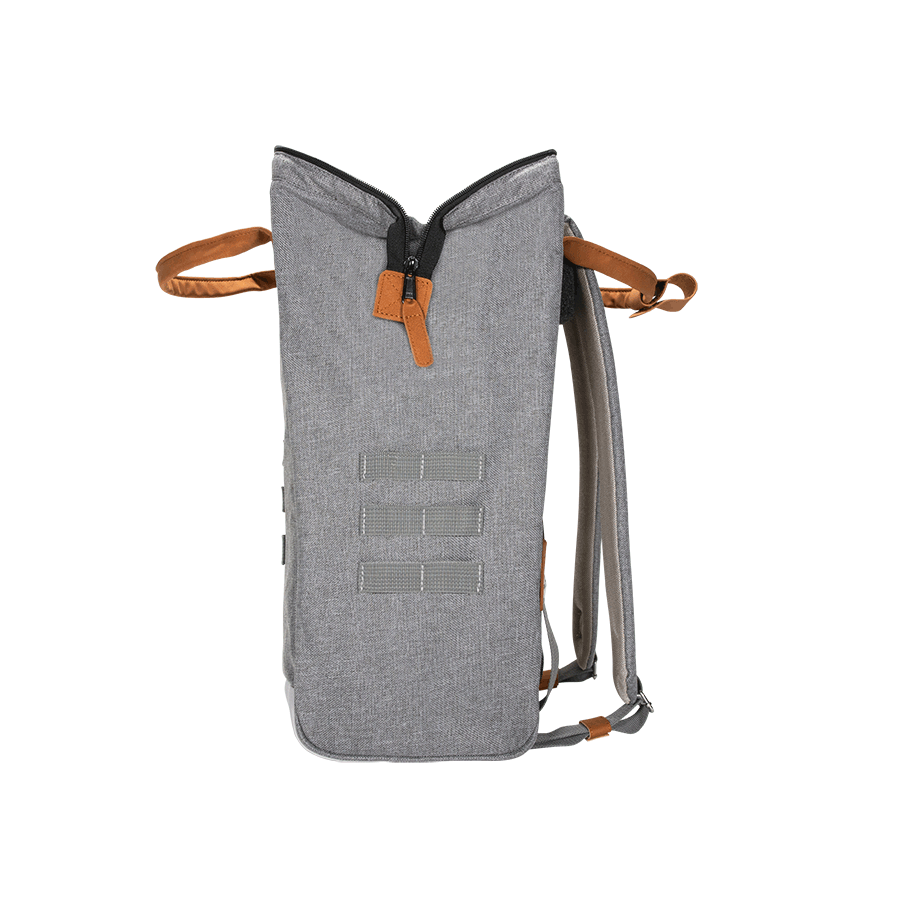 TDM-S21-NEW-YORK-LARGE-COTE-OUVERT-BD Cabaia Rucksack NEW YORK Large mit Laptop-Fach in Hellgrau meliert