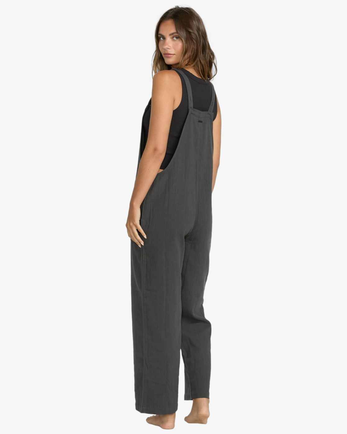 Billabong Pacific Time - Träger-Jumpsuit für Frauen in Black Sands/Grau-Schwarz Billabong Pacific Time - Träger-Jumpsuit für Frauen in Black Sands/Grau-Schwarz