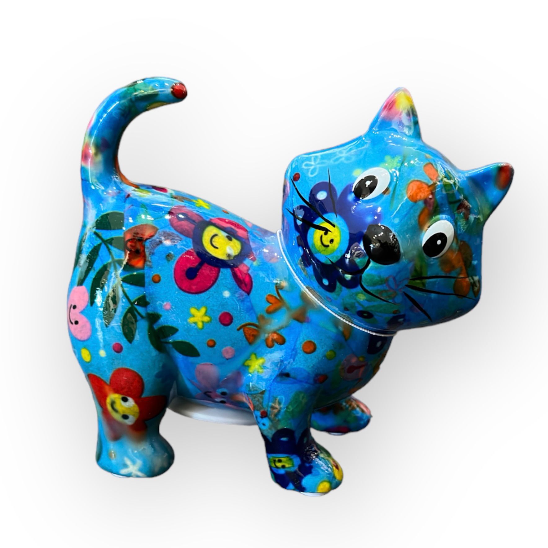 Pomme pidou Spardose Keramik - Katze in Blau