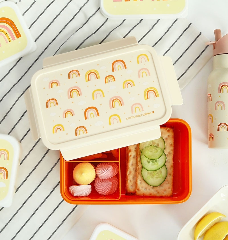 A Little Lovely Company Bento Box Brotzeitbox Lunchbox - Regenbogen
