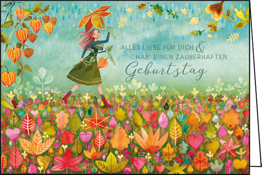 Edition Gollong Grußkarte zum Geburtstag - Alles Liebe für Dich - Frau im Blumenfeld Edition Gollong Grußkarte zum Geburtstag - Alles Liebe für Dich - Frau im Blumenfeld