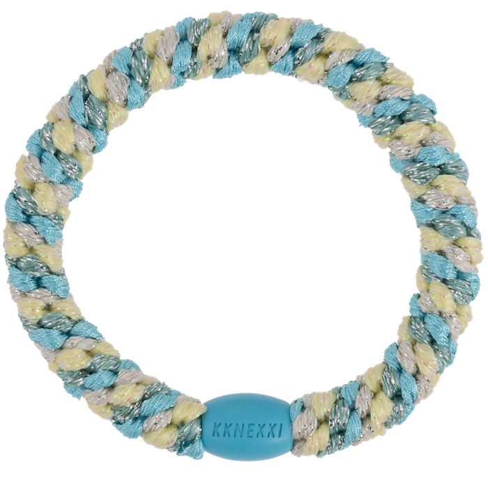 Kknekki Haargummi/Armband Mix Türkis Gelb Glitzer - Turquoise Yellow Glitter 