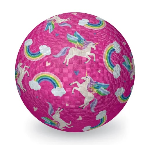 Crocodile Creek Spielzeug Ball 18 cm - Naturkautschuk - Unicorn in Pink mit Regenbogen - Einhorn Crocodile Creek Spielzeug Ball 18 cm - Naturkautschuk - Unicorn in Pink mit Regenbogen - Einhorn
