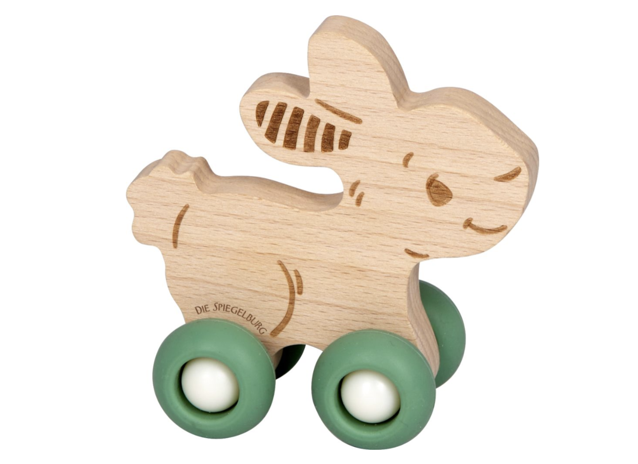 Joelle Tourlonias Liebling Holz Spielzeug - Holz Schiebetier - Hase