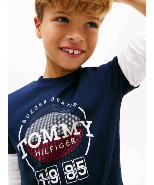 Tommy Hilfiger Jungs T-Shirt in Navy - Buzzer Beater Tommy Hilfiger Jungs T-Shirt in Navy - Buzzer Beater