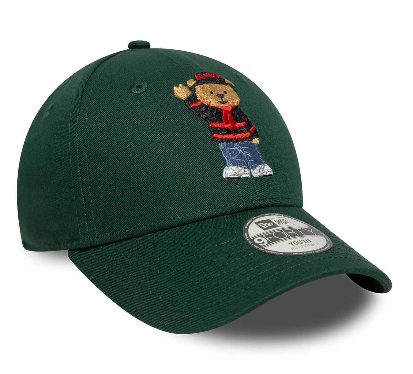 New Era Kids Dunkelgrüne AC Milan Jugend 9FORTY Verstellbare Cap - Bear - Bär