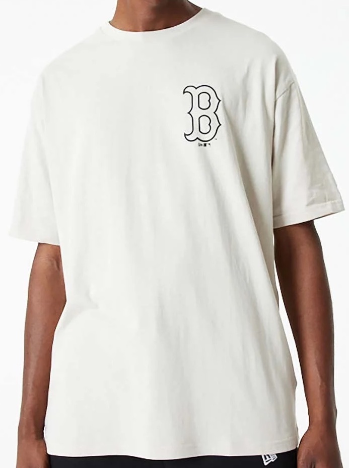 New Era Unisex T-Shirt Oversized - Boston Red Sox in Creme - SALE