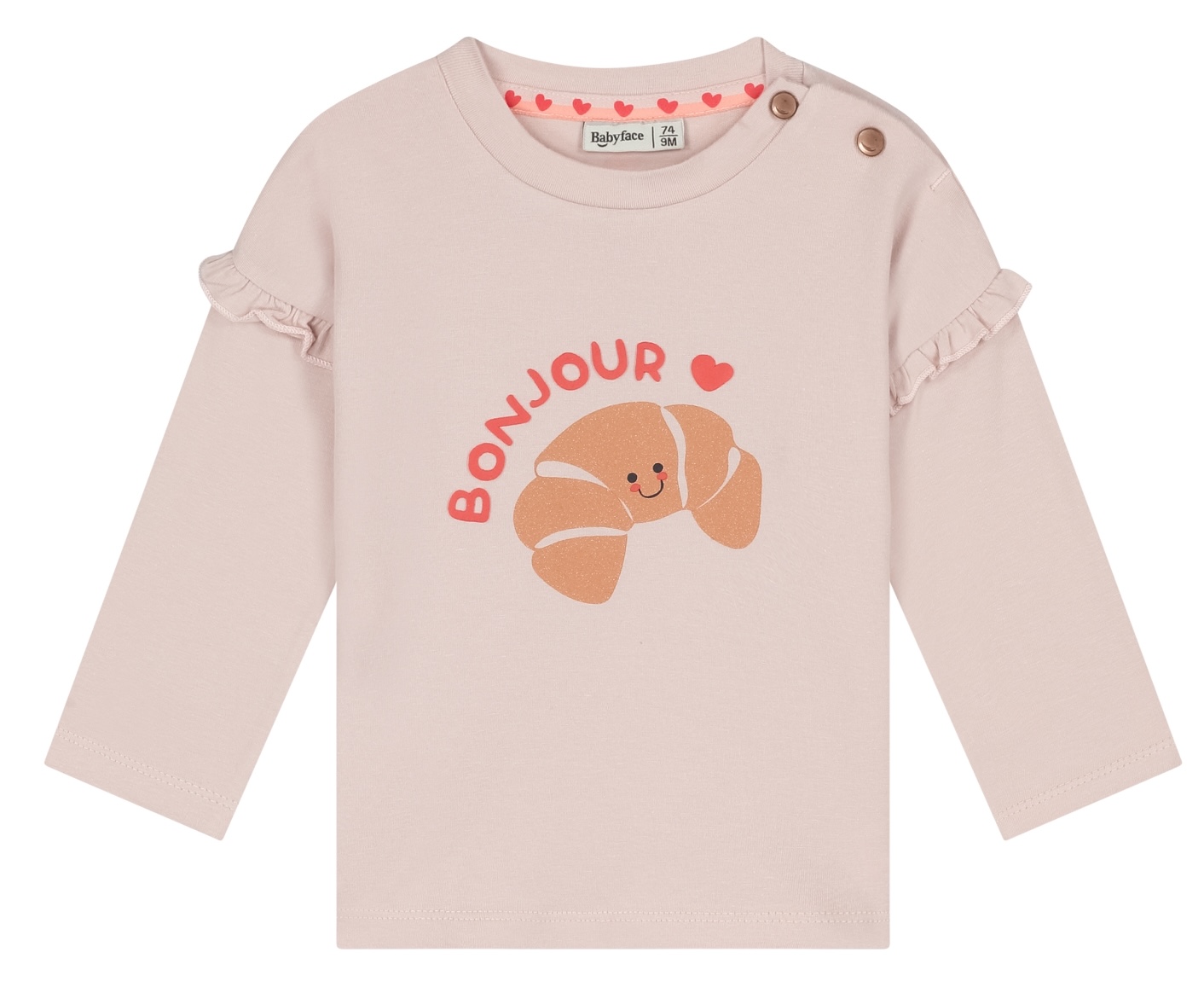 Babyface Langarm Shirt in Zartrosa - Croissant - Bonjour Babyface Langarm Shirt in Zartrosa - Croissant - Bonjour