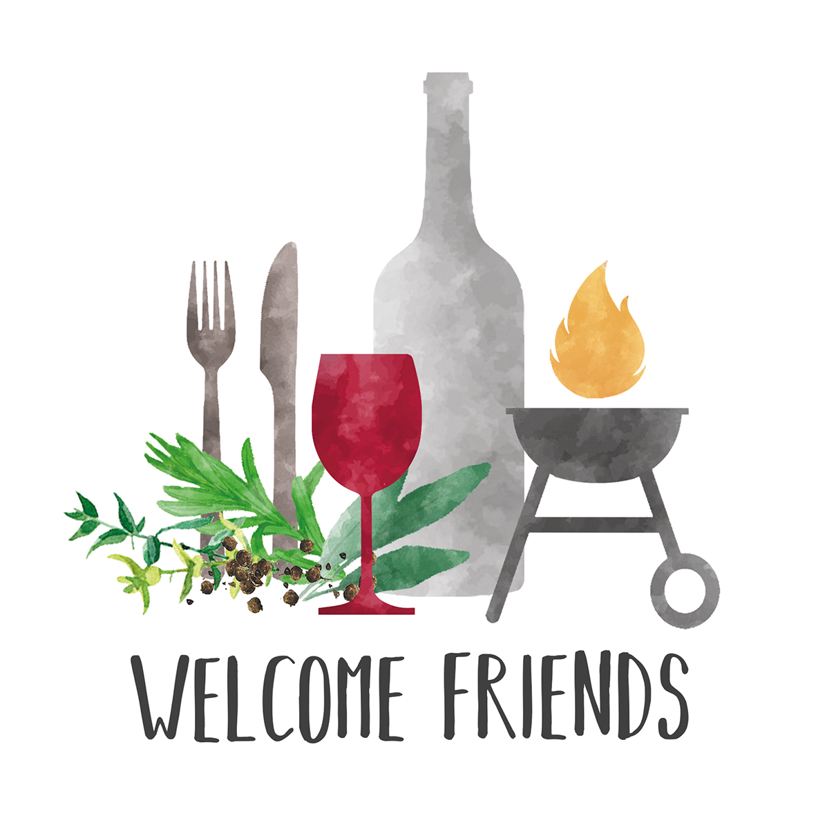 1333721_gr PPD Papierservietten - Barbeque Grill - Welcome Friends