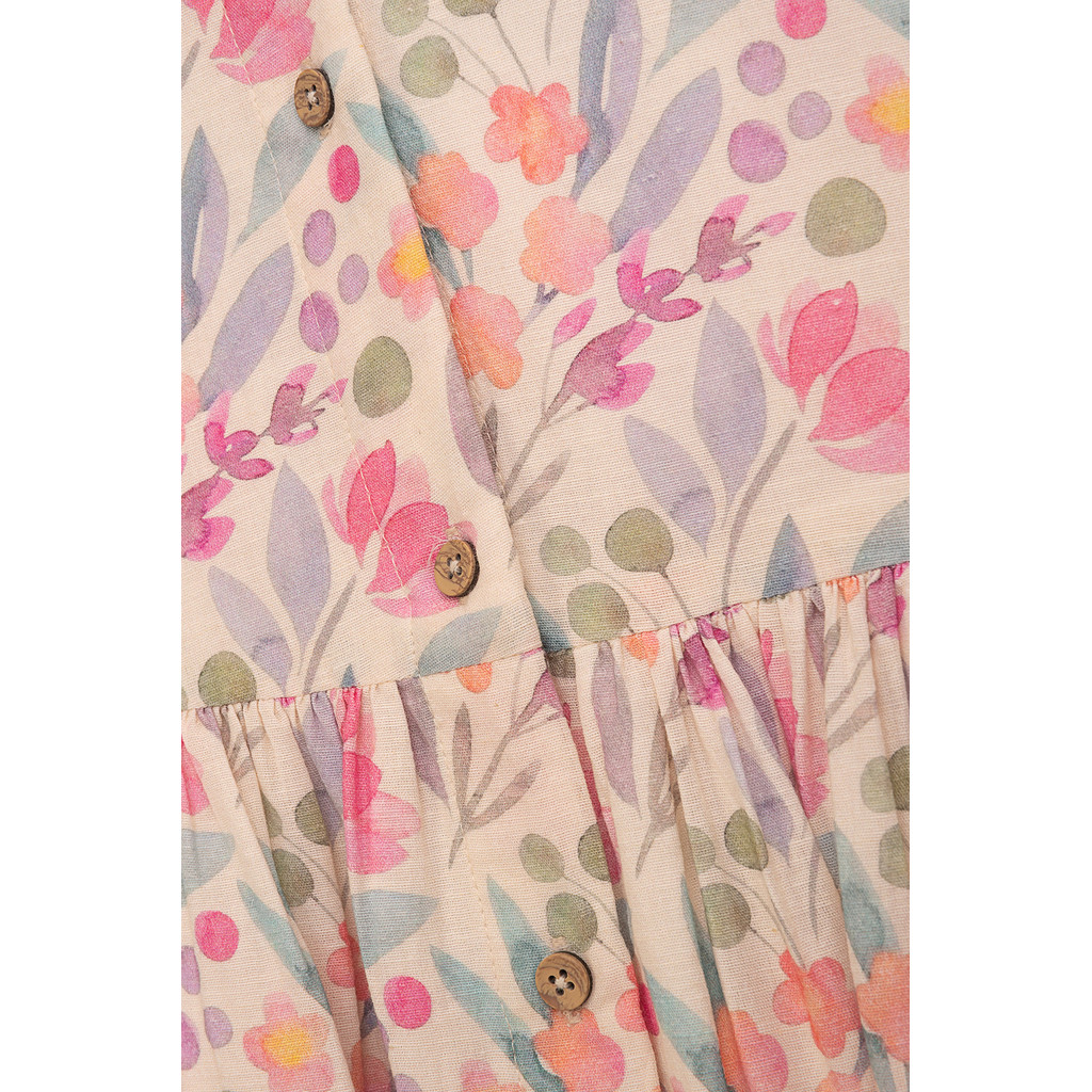 Danamade DBELLA Mädchen Baumwolle Leinen Kleid Pastell Blumen Allover Danamade DBELLA Mädchen Baumwolle Leinen Kleid Pastell Blumen Allover