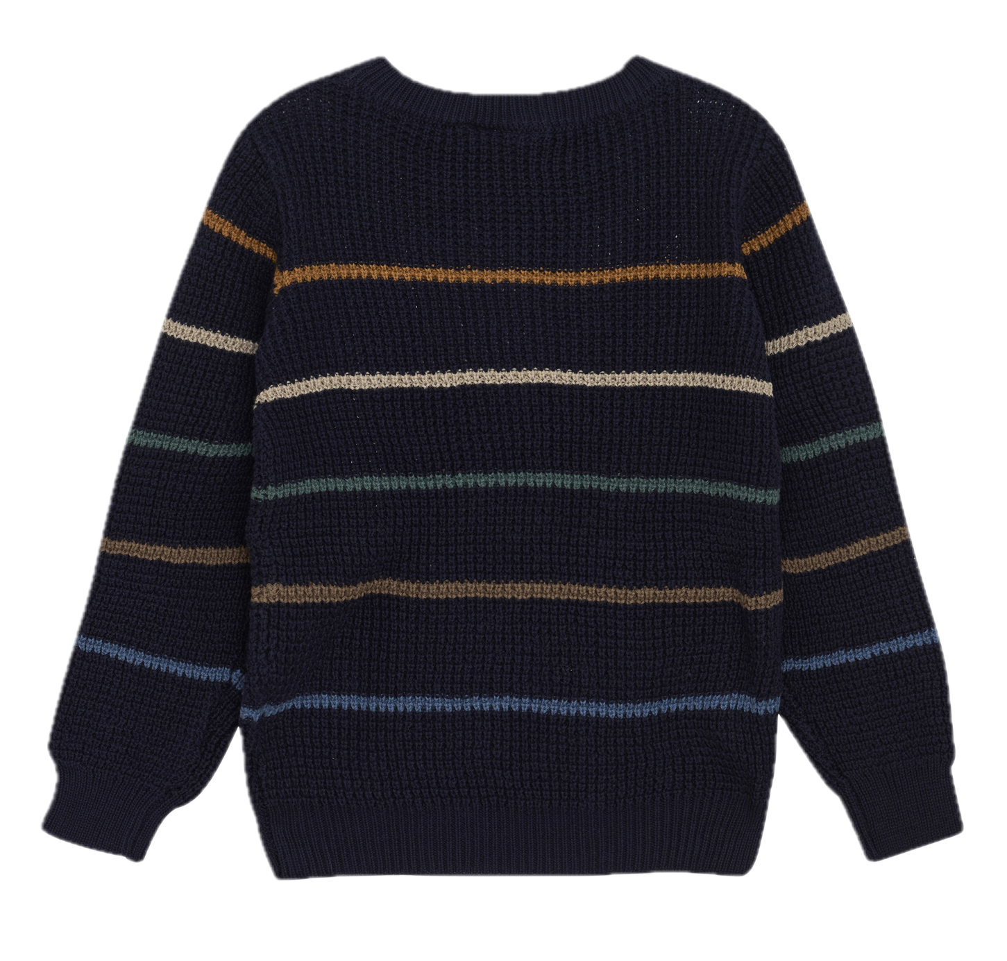 Minymo Jungen Strickpullover - Parisian Night/Navy Blau gestreift