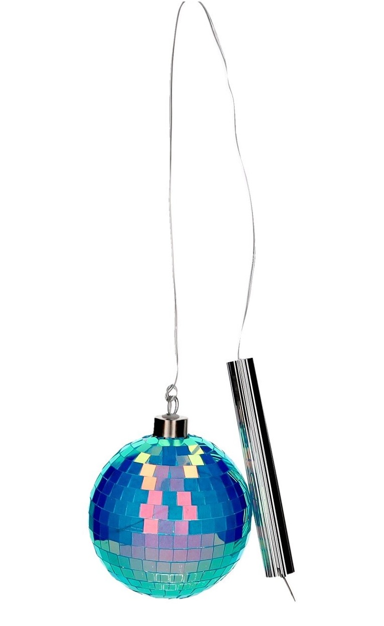 The Gift Company DISCO LED Kugel aus Glas in Neon Blau – 10 cm 
