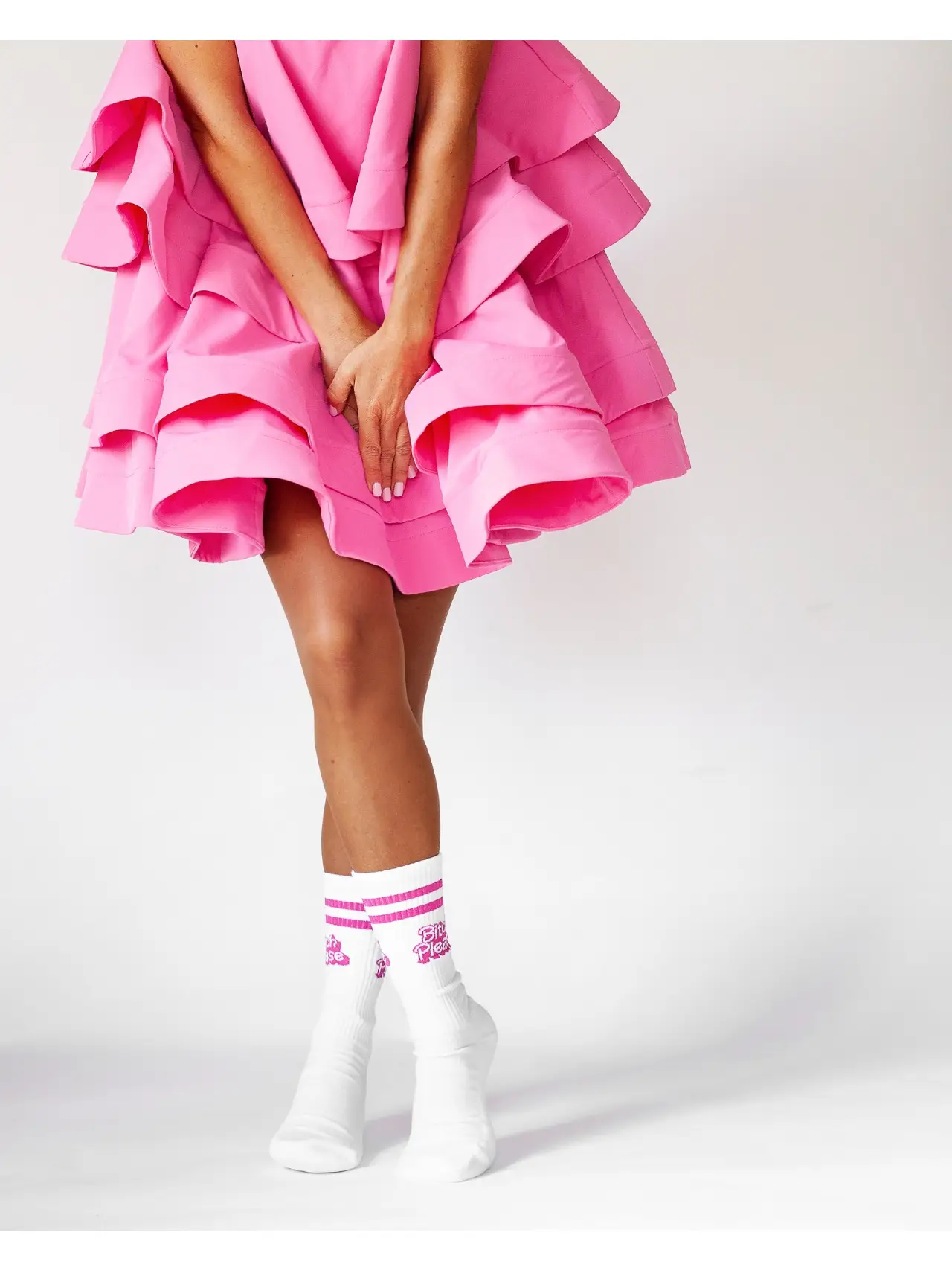 Pegada Sport Socken in Weiß mit Pink - Bitch please