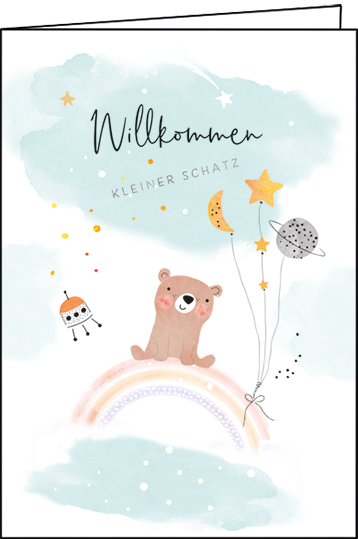 Edition Gollong Karte zur Geburt - Willkommen Kleiner Schatz Edition Gollong Karte zur Geburt - Willkommen Kleiner Schatz