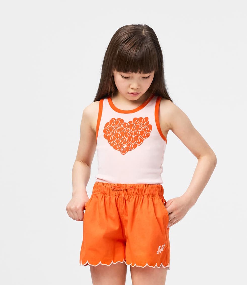 Molo Rosie Tank Top in Orange mit Smiley Herz