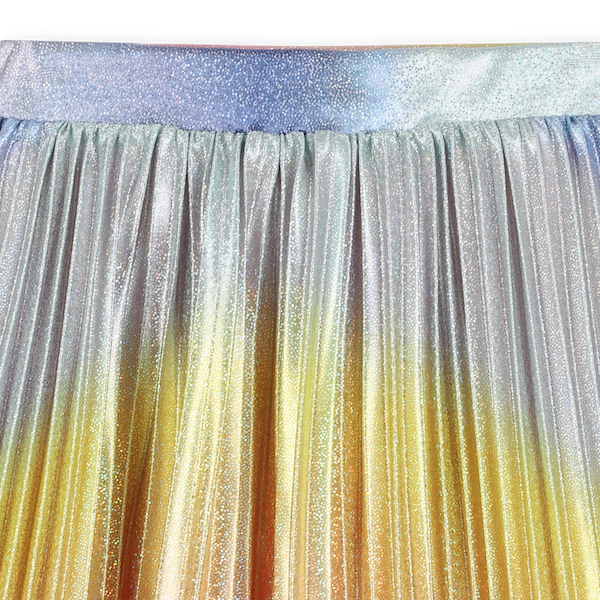 Billieblush Plissee-Rock Glänzend Pastell Regenbogen Farbverlauf - SALE