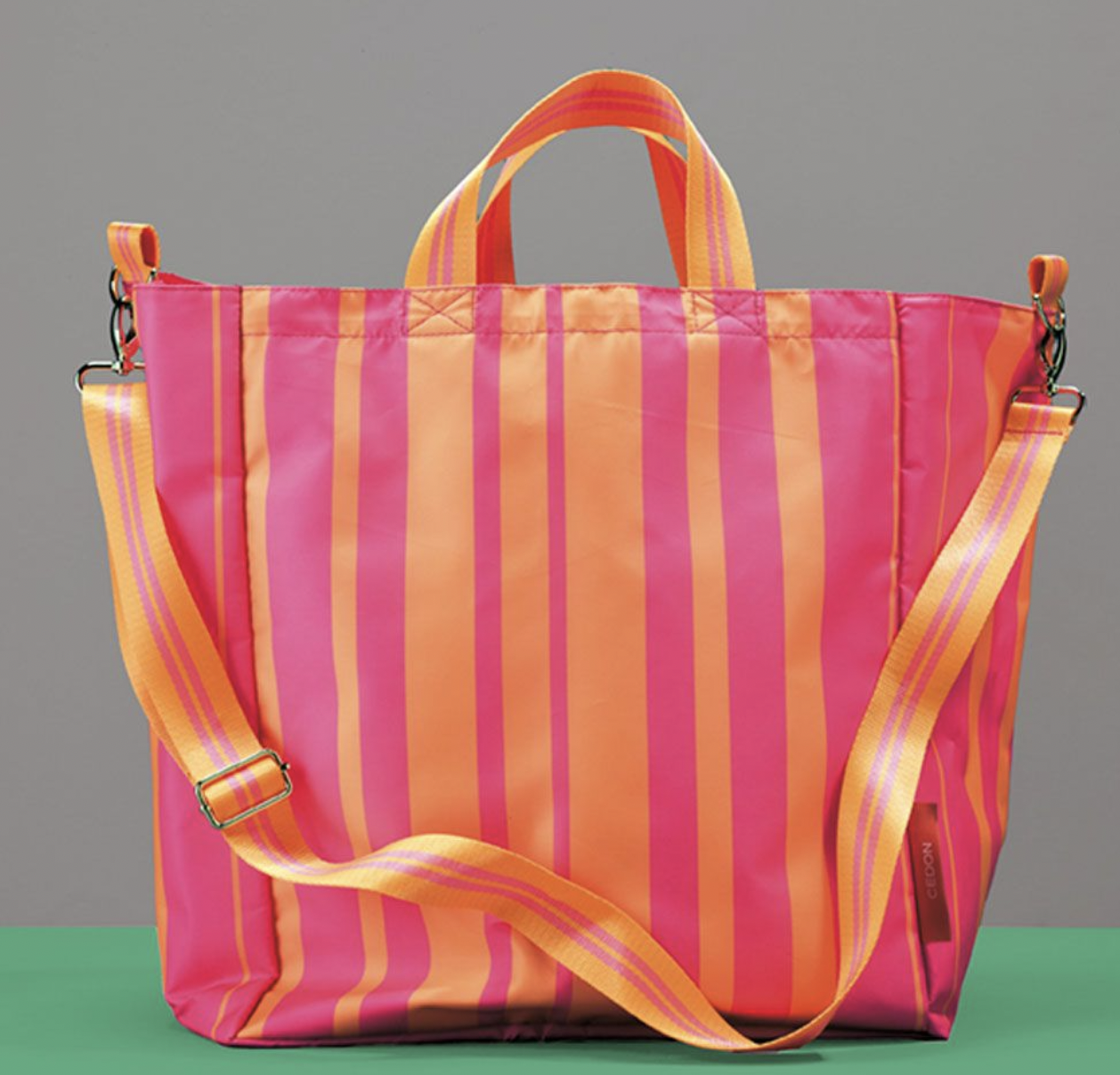 CEDON Shopper Tasche Easy Shopper Bag de Luxe - Streifenlook Orange/Pink CEDON Shopper Tasche Easy Shopper Bag de Luxe - Streifenlook Orange/Pink