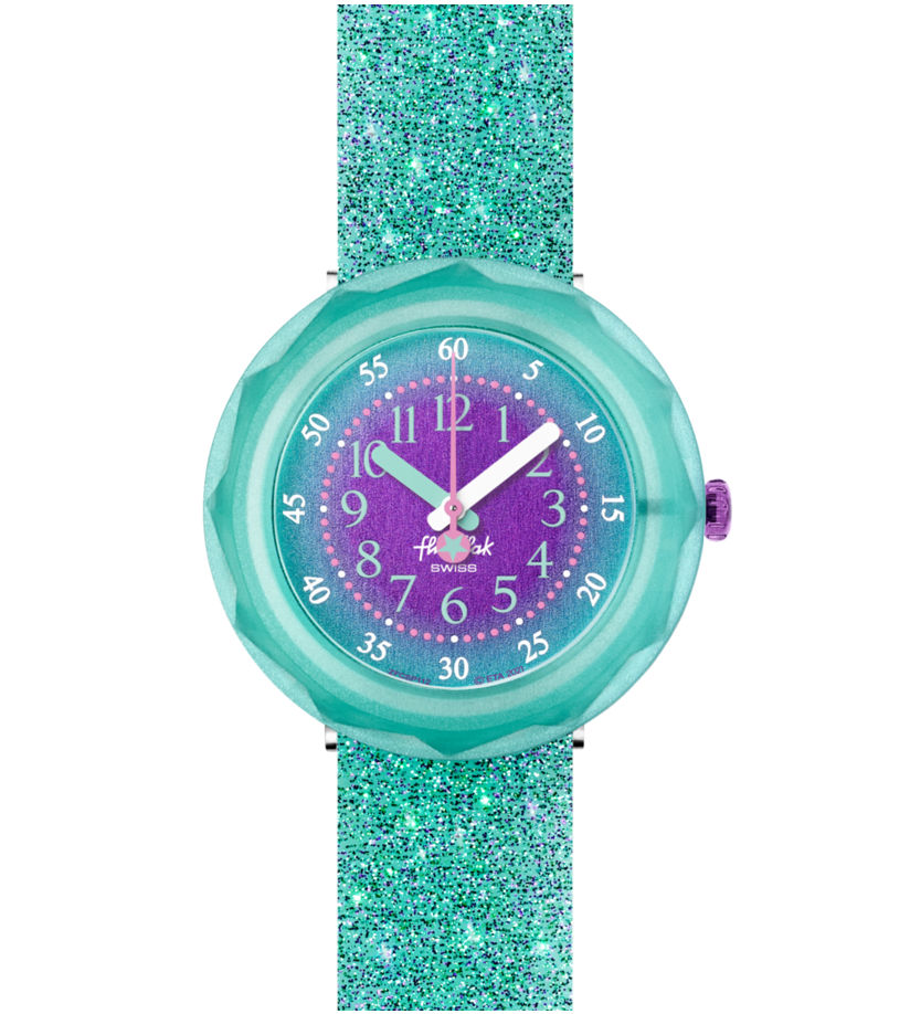 Flik Flak Uhr Kinderuhr - Oceanaxus - türkis/ lila Glitzer