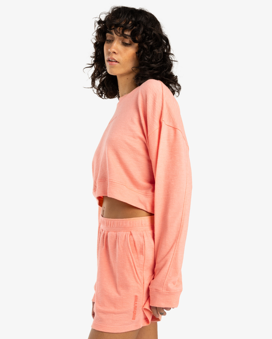 Billabong Sunny Frottee Shorts mit elastischem Bund - Peach Tart - SALE