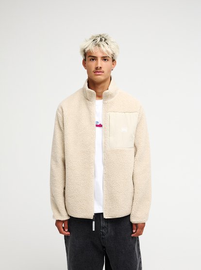Quiksiilver Urban Storm Reversible Sherpa Teddy Fleecejacke & Windbreaker zum Wenden in Creme Quiksiilver Urban Storm Reversible Sherpa Teddy Fleecejacke & Windbreaker zum Wenden in Creme
