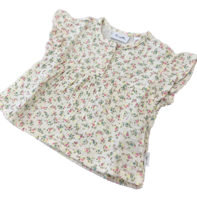 Sanetta Kurzam Musselin Bluse in Creme mit süßen Blumen - SALE Sanetta Kurzam Musselin Bluse in Creme mit süßen Blumen - SALE
