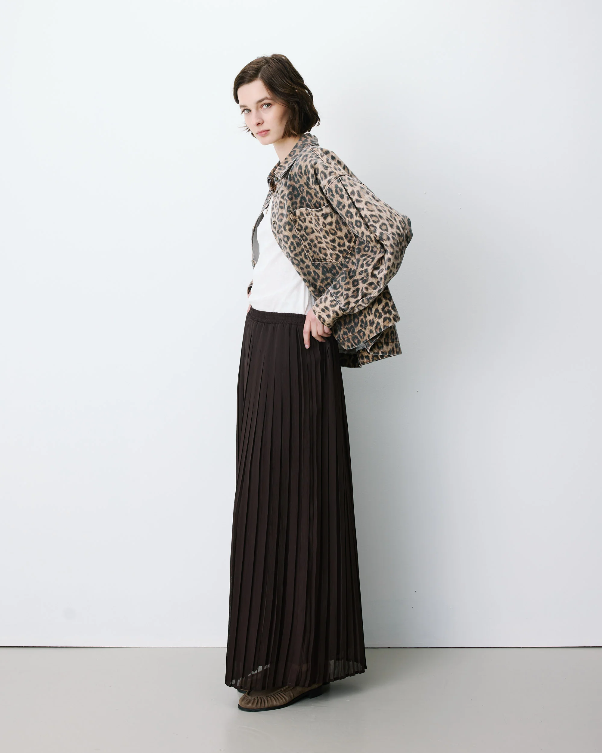 Grace & Mila Maxi Plissee Rock ANISSA in Schokobraun