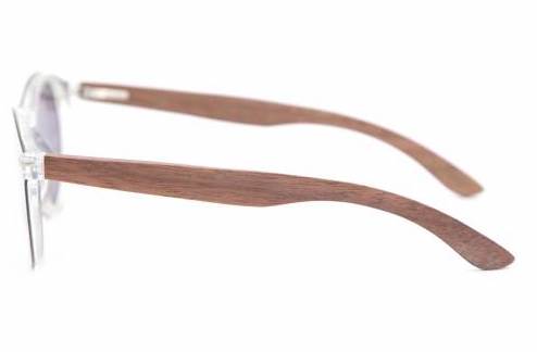 13007-1662-6409-3_large C3 Sonnenbrille Cancun Polarized - Blaues Glas mit Holzbügel