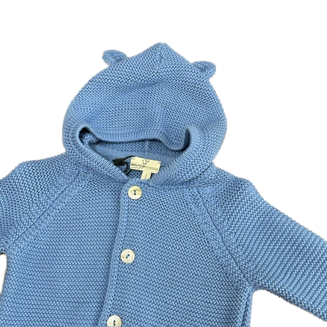 Maglificio di Verona Strickjacke mit Kapuze - Blau Maglificio di Verona Strickjacke mit Kapuze - Blau