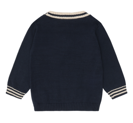 Hust & Claire Baumwolle Strickpulli in Navy Blau - Bagger
