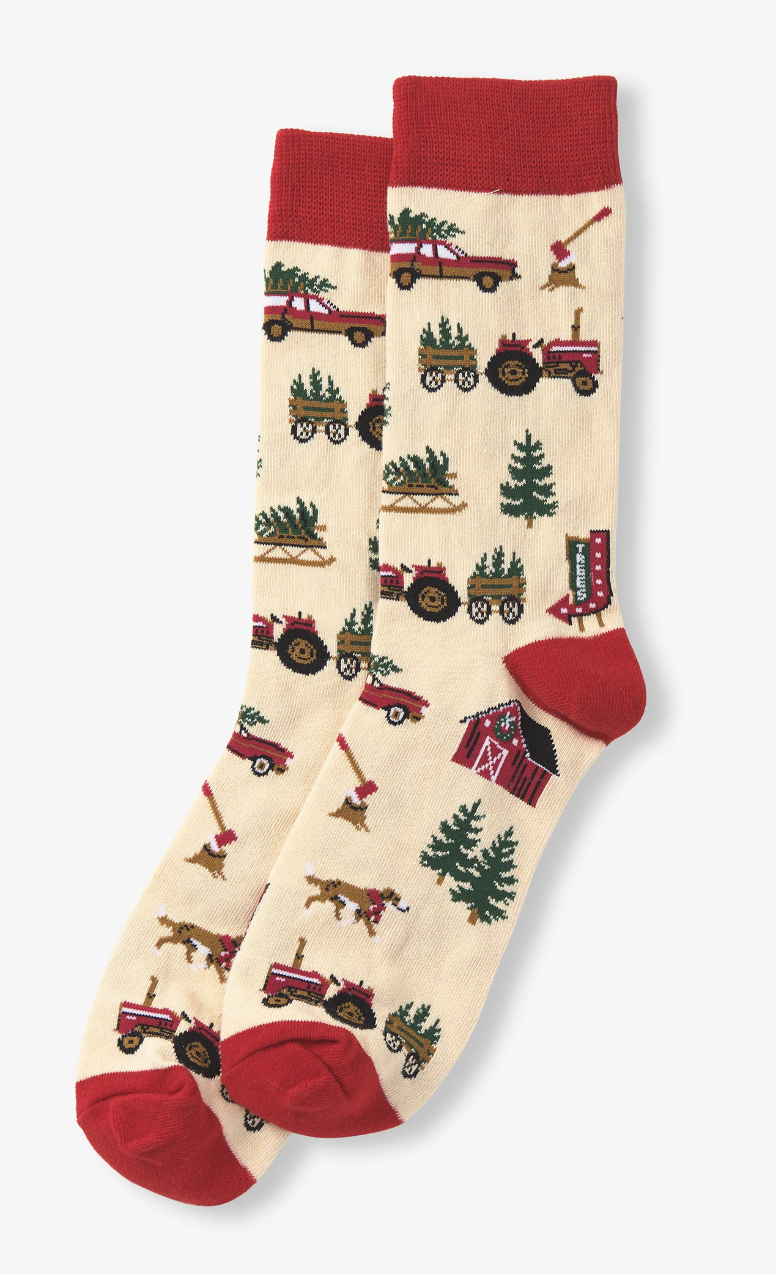Little Blue House Herrensocken zum Weihnachten- Christmas Tree Farm - Weihnachtsbäume Farm