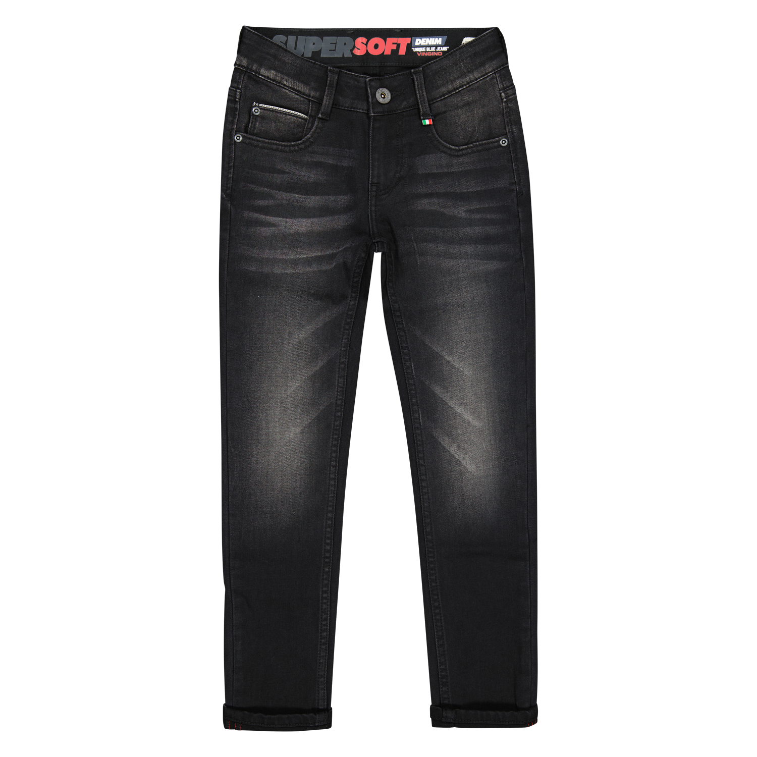 Vingino Jeans Amos Skinny Fit Super Soft Denim Hose in Schwarz
