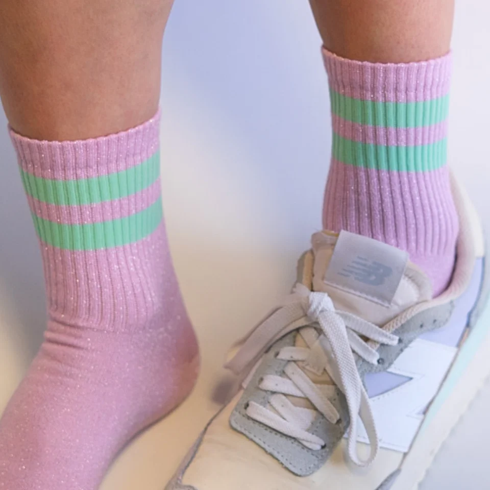 le ooley Socken Starlight Glitter - Lavender - Glitzer Flieder mit Grün le ooley Socken Starlight Glitter - Lavender - Glitzer Flieder mit Grün