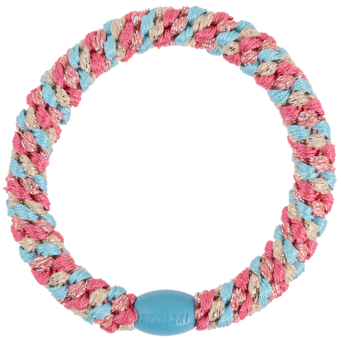 Kknekki Haargummi/Armband Mix Türkis Koralle Glitzer - Mix Turquoise coral glitter