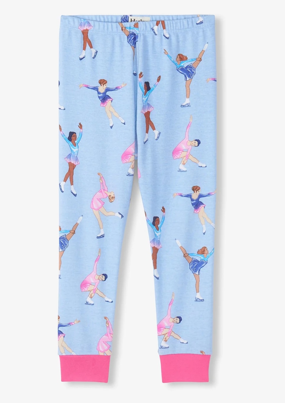 Hatley Langarm GOT Bio Baumwolle Pyjama in Blau & Pink - Eiskunstlauf Hatley Langarm GOT Bio Baumwolle Pyjama in Blau & Pink - Eiskunstlauf