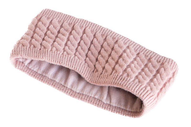 KisMe Strick Stirnband mit Fleece Futter - Kabelstrick Rosa KisMe Strick Stirnband mit Fleece Futter - Kabelstrick Rosa