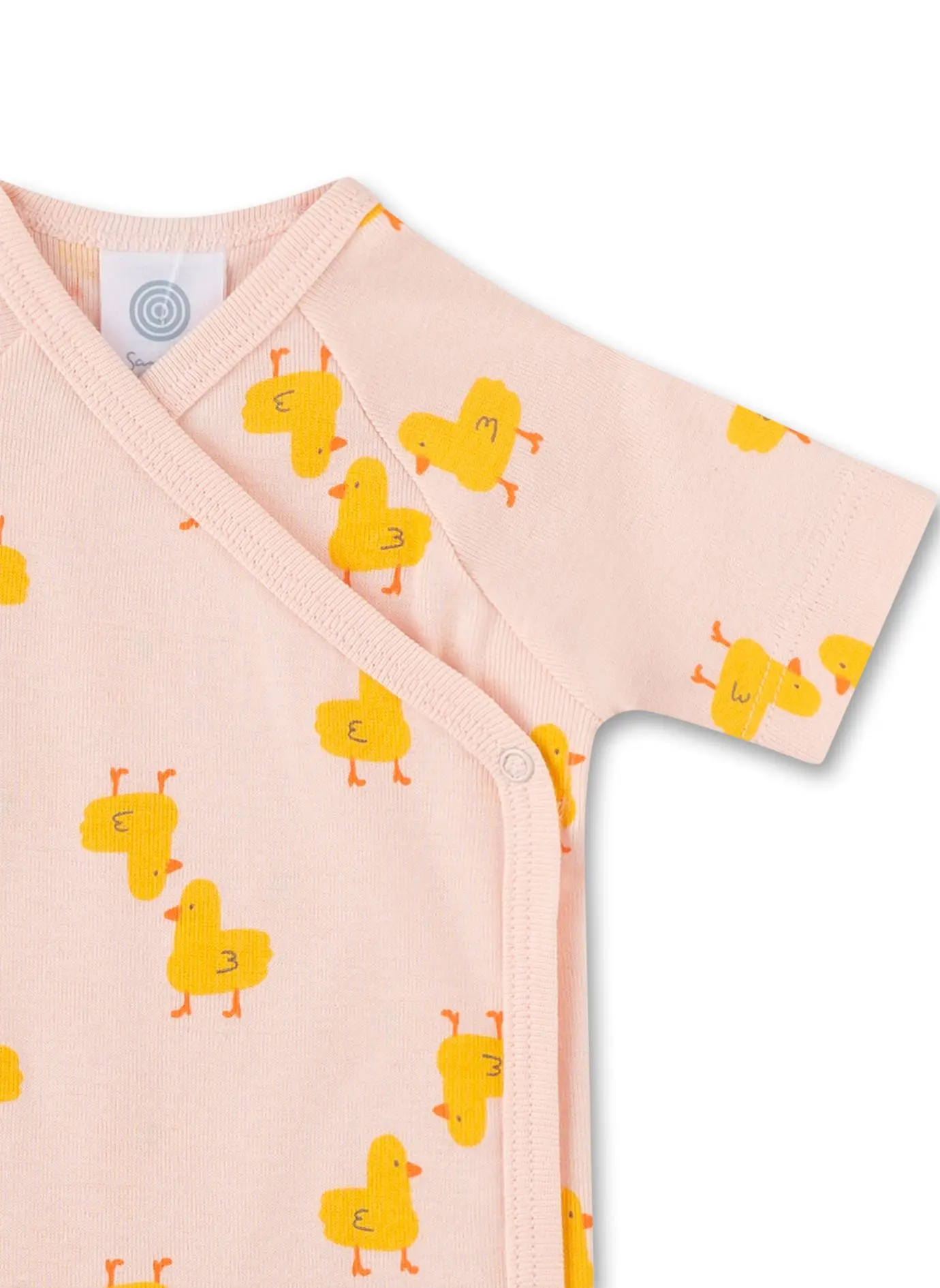 Sanetta Wickelbody kurzarm in Rosa - Küken Sanetta Wickelbody kurzarm in Rosa - Küken