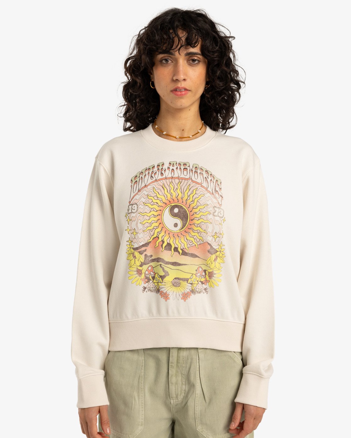 Billabong Balanced Out Sweatshirt für Frauen in Salt Crystal Creme - SALE