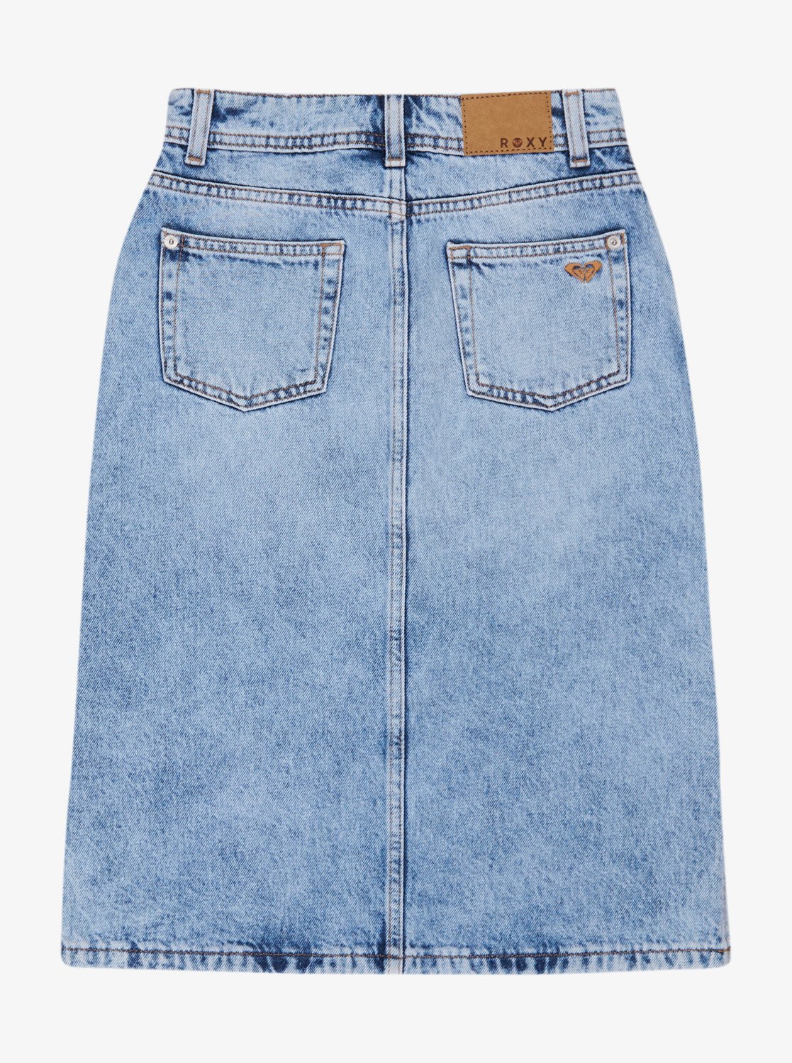 Roxy Glossy Candy - Midi Lang Jeansrock für Mädchen in Blau Denim