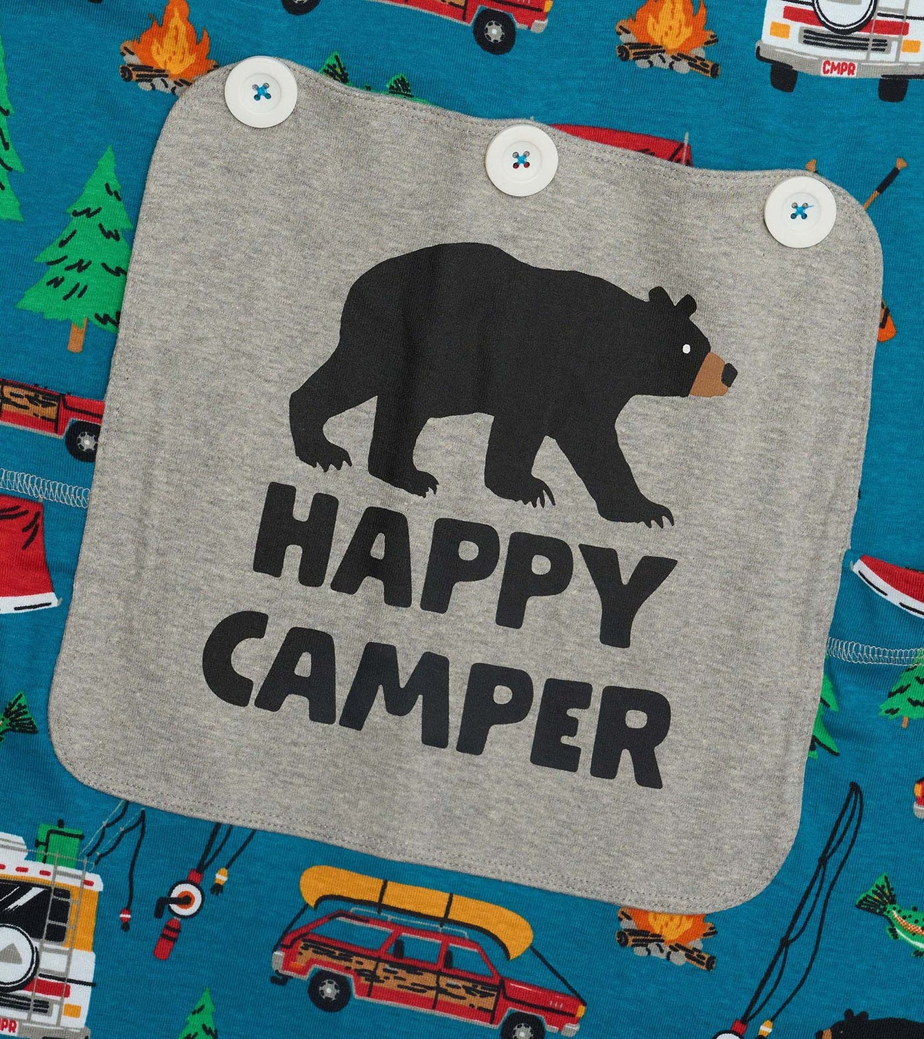 Little Blue House Baby Einteiler Overall in Blau - Retro Camping - Happy Camper Little Blue House Baby Einteiler Overall in Blau - Retro Camping - Happy Camper