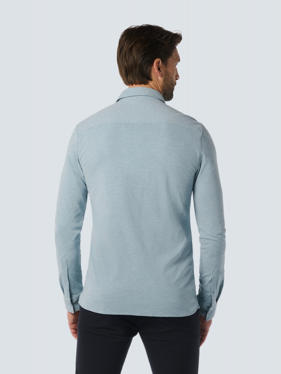 No Excess Jersey Melange Hemd mit Stretch - Cloud/Hellblau