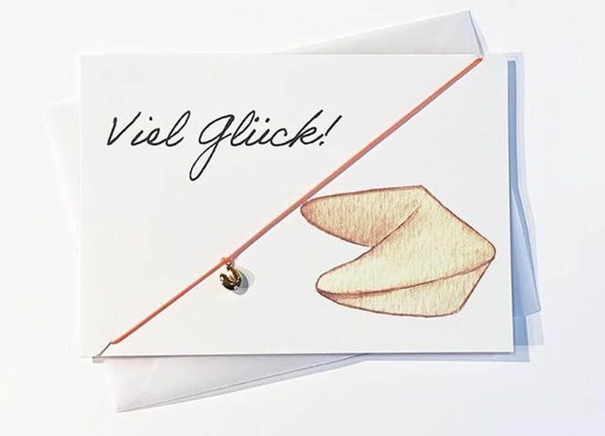 By Vivi Schmuck Postkarte - Glückskeks - Viel Glück