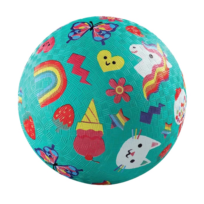 Ball-Smiley-7_lr_1200x1200-Kopie Crocodile Creek Spielzeug Ball 18 cm - Naturkautschuk- Smiley Einhorn & Regenbogen