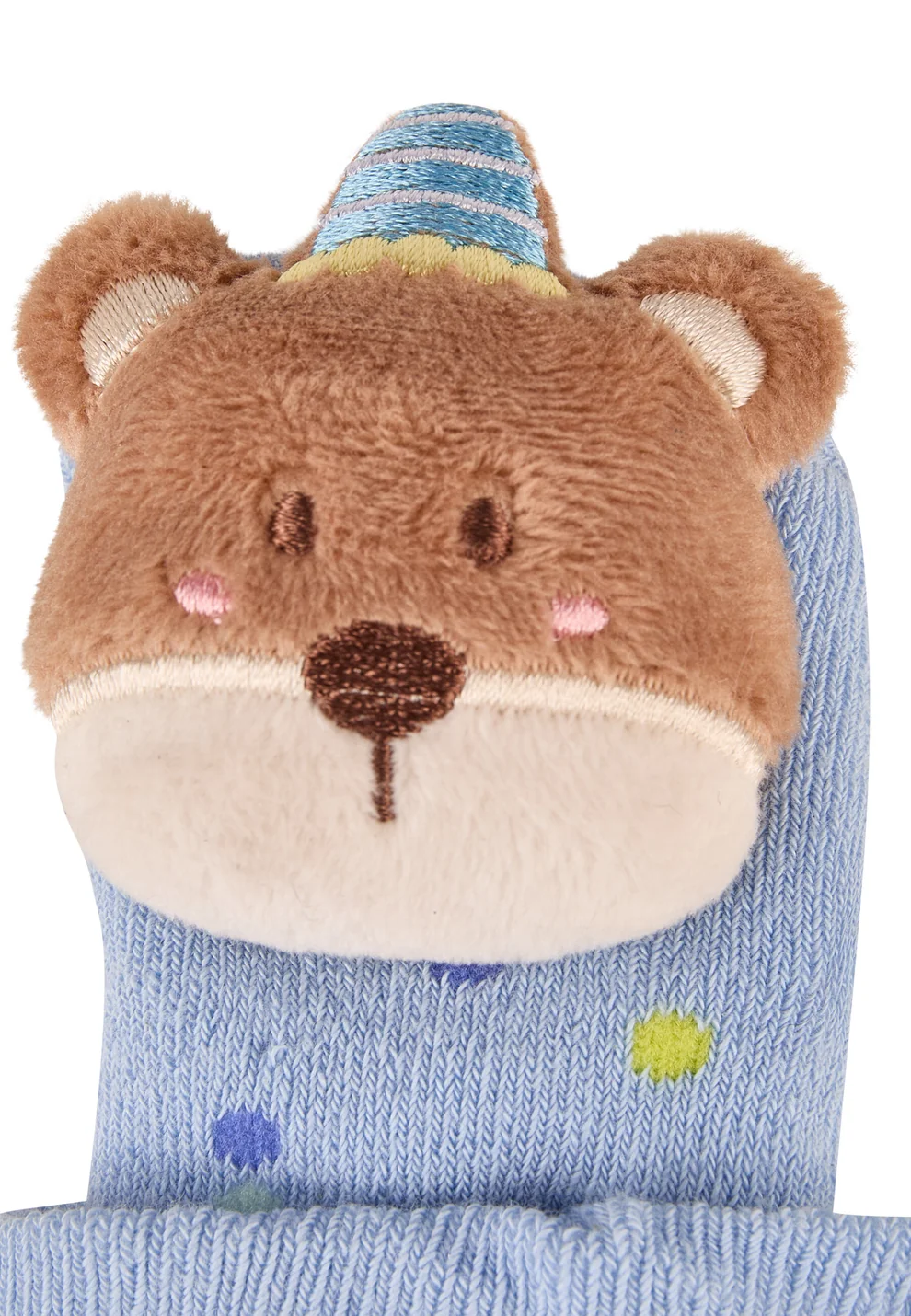Sterntaler Baby Rasselsöckchen in Blau - Party Bär Sterntaler Baby Rasselsöckchen in Blau - Party Bär