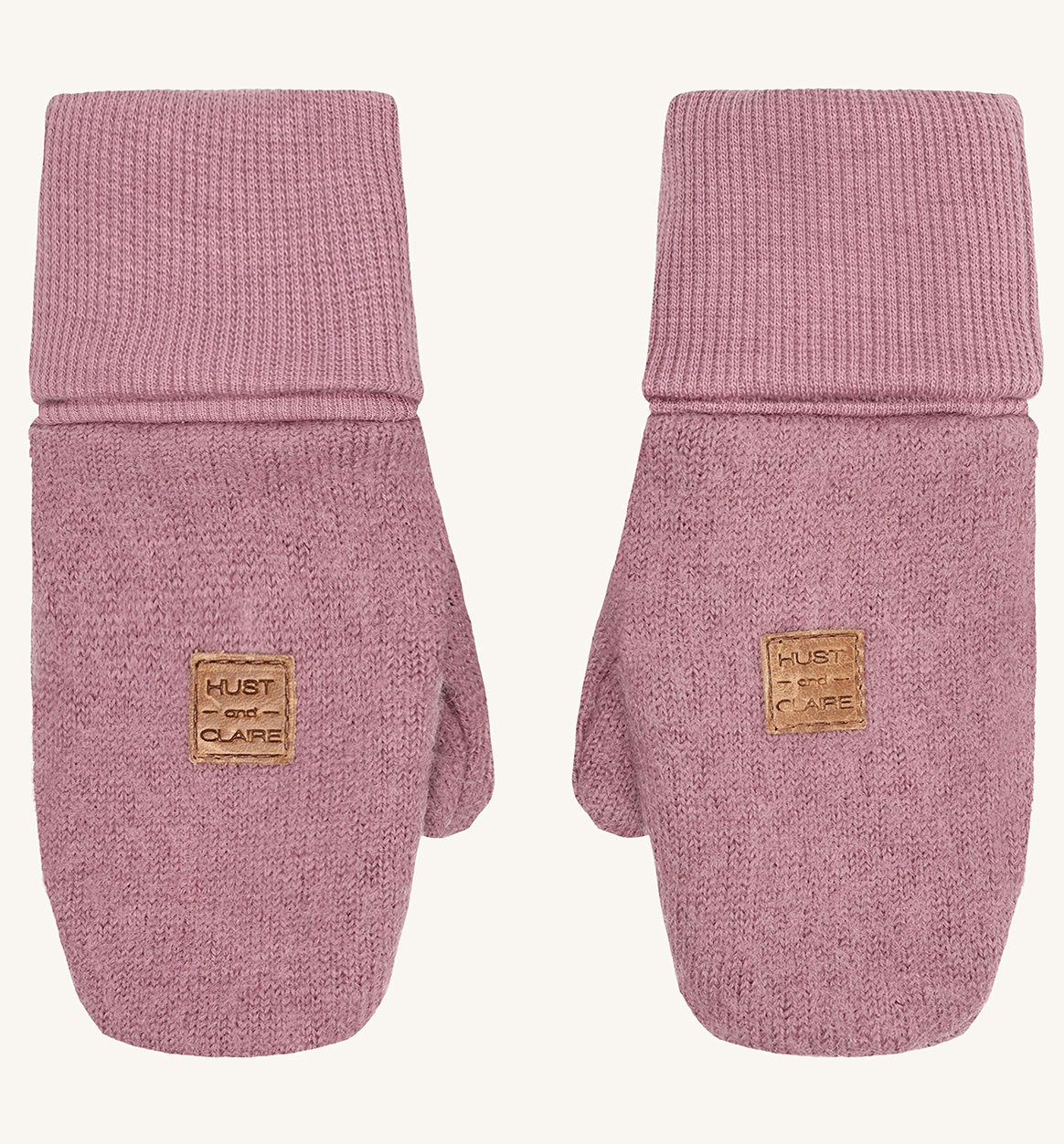 Hust & Claire Felix Merinowolle Walk Wolle Fäustlinge in Pale Mauve Rosa